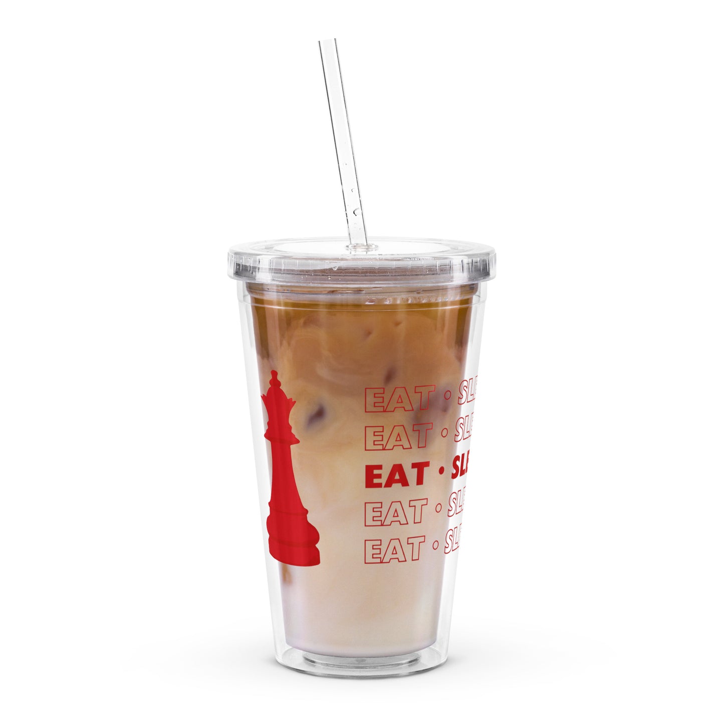 Eat Sleep GSD Repeat Military Spouse Mafia® clear plastic tumbler