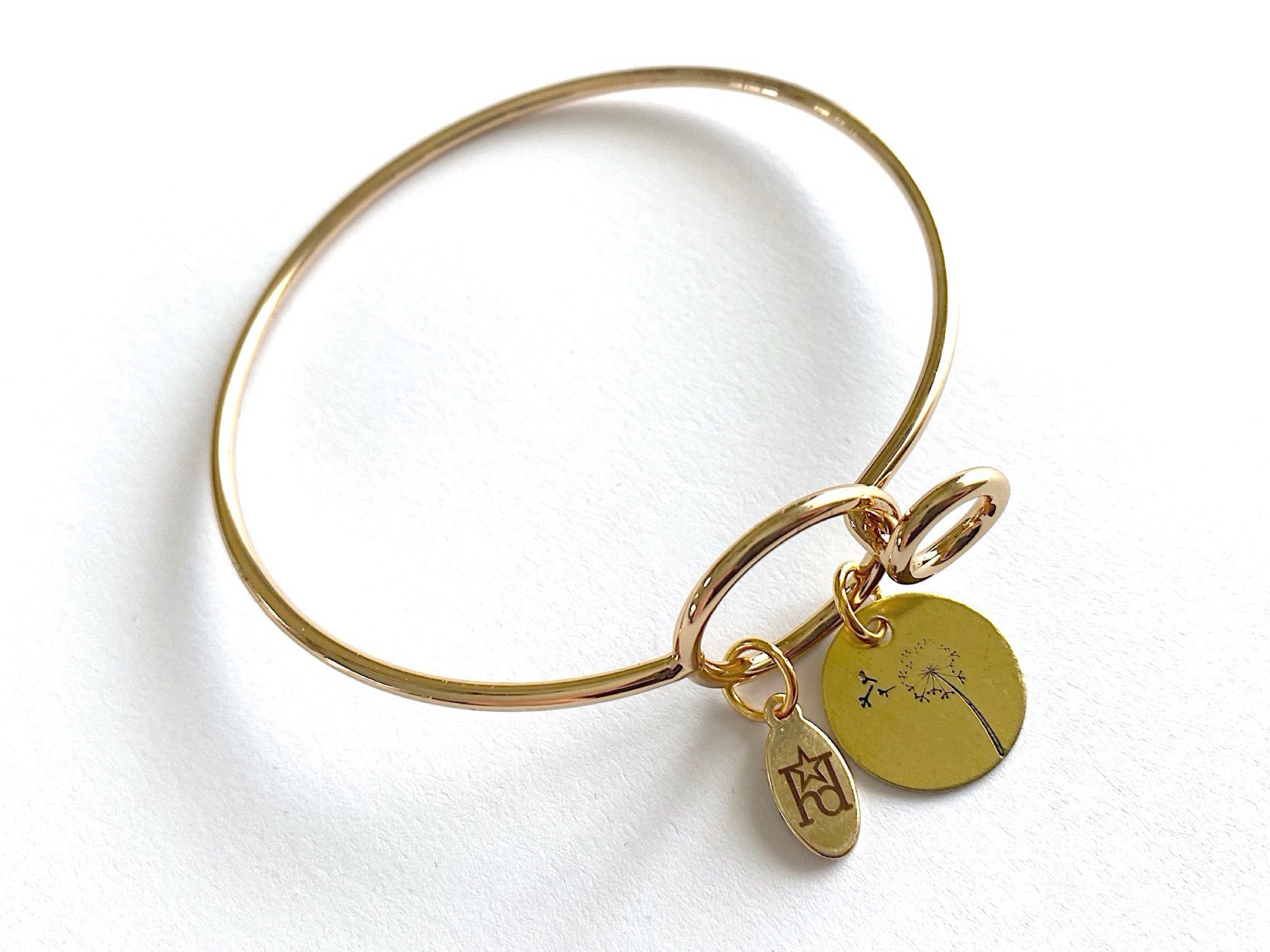 Dandelion Gold Bangle Bracelet – Hope Design Ltd