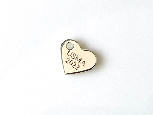 Jewelry Bar | USMA Class of 2022 Engraved Heart in Silver Charm