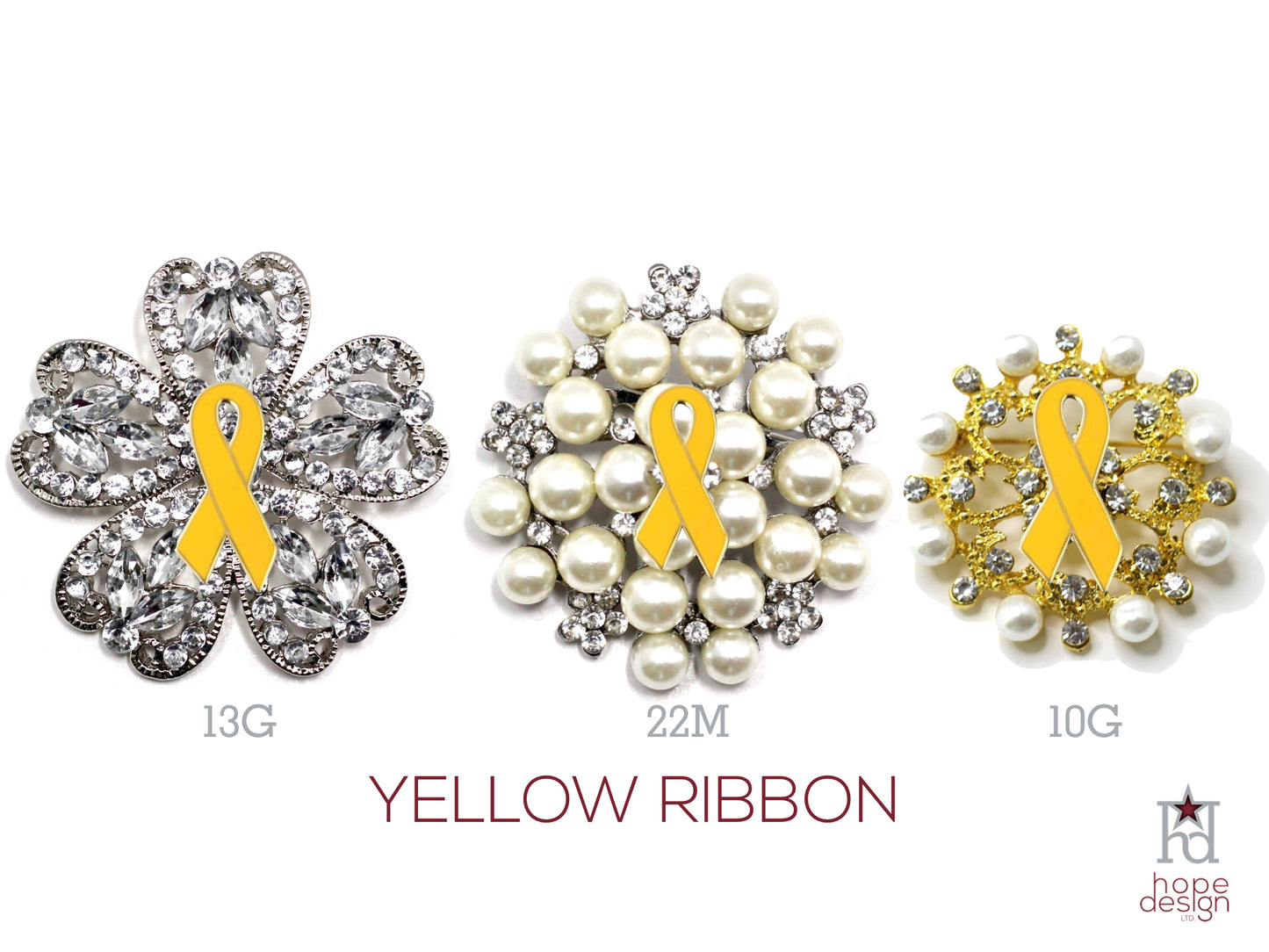 Yellow Ribbon Brooch