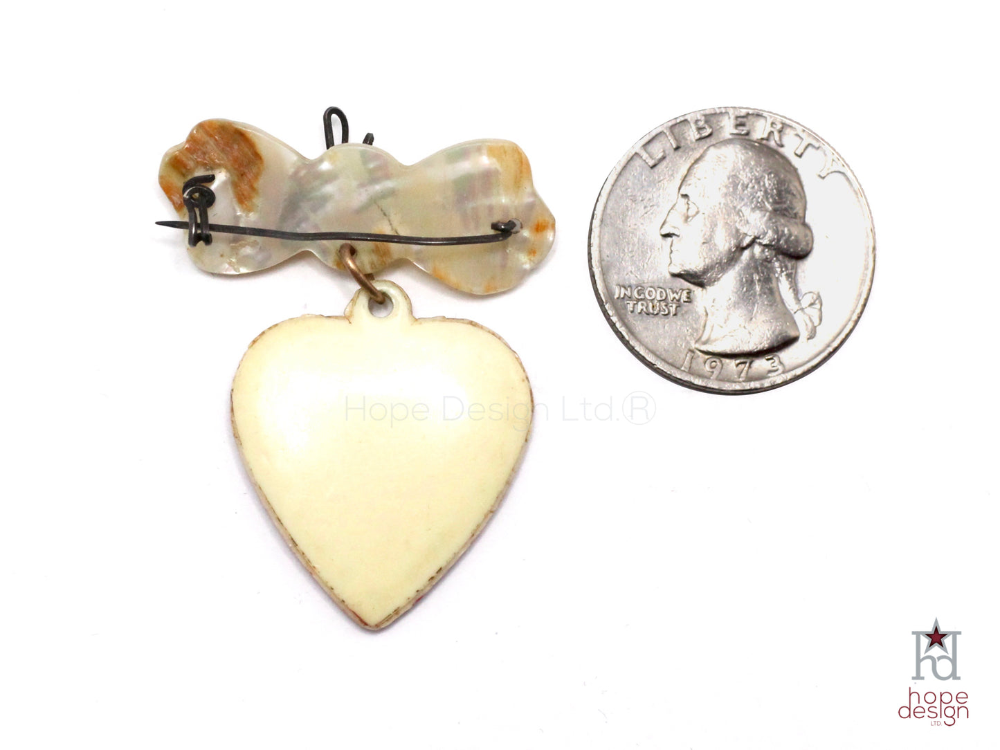 WWII-era Vintage Sweetheart Pin | Brother Mother of Pearl VB42